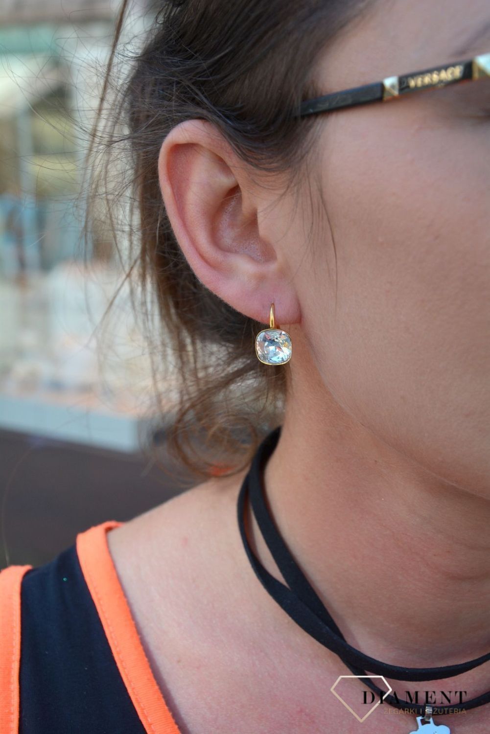 Srebrne kolczyki wiszące pozłacane z kryształów Swarovski crystals KAG447010c.jpg