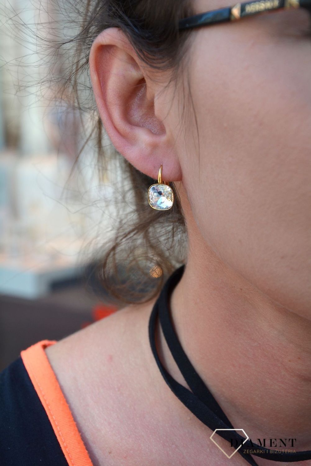 Srebrne kolczyki wiszące pozłacane z kryształów Swarovski crystals KAG447010c.jpg