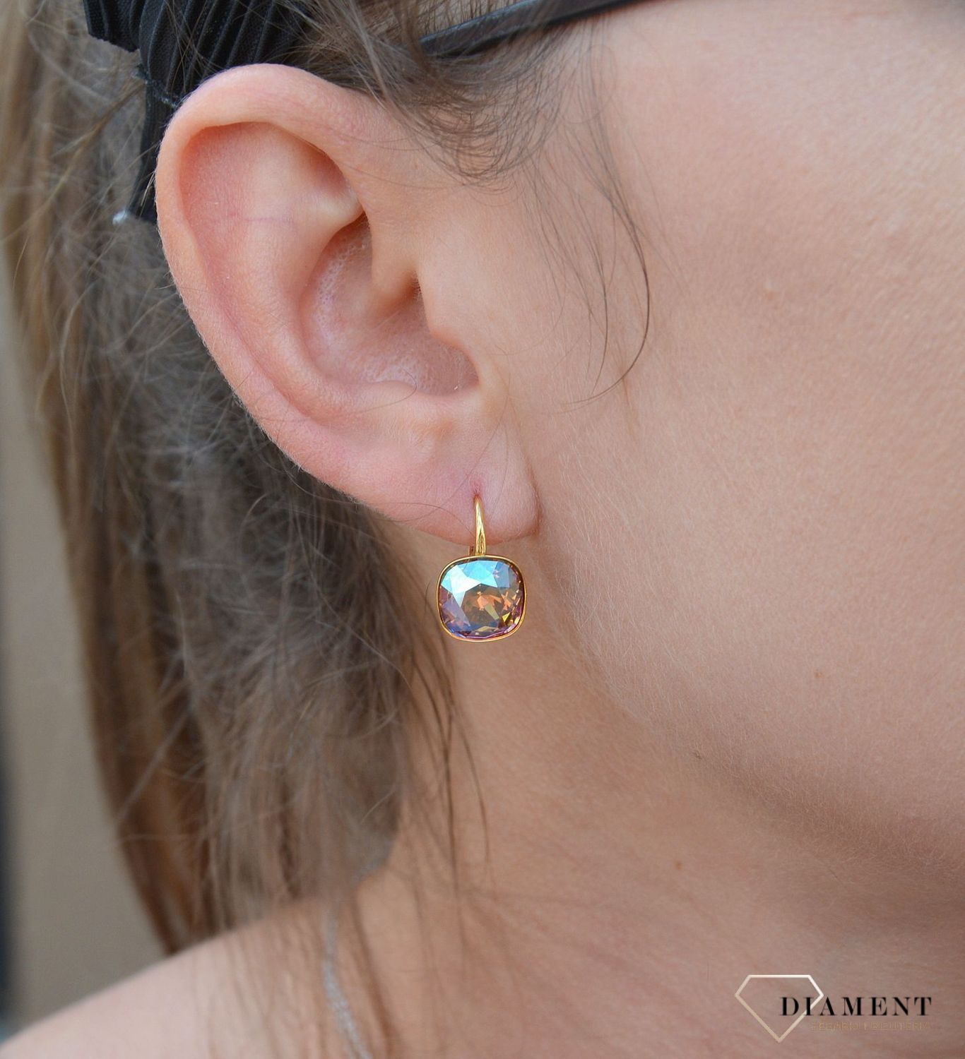 Srebrne kolczyki wiszące pozłacane w kolorze Light Colorado Topaz Shimmer KAG447010LCTSH.jpg