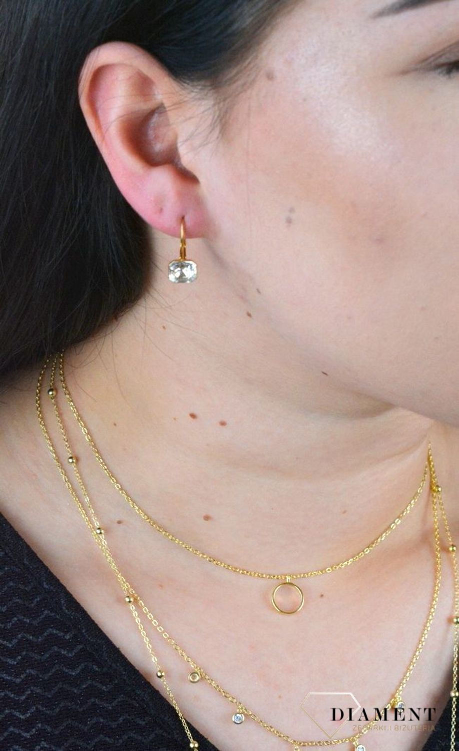 Kolczyki srebro pozłacane Spark z Kryształkami Swarovski KAG44808C.jpg