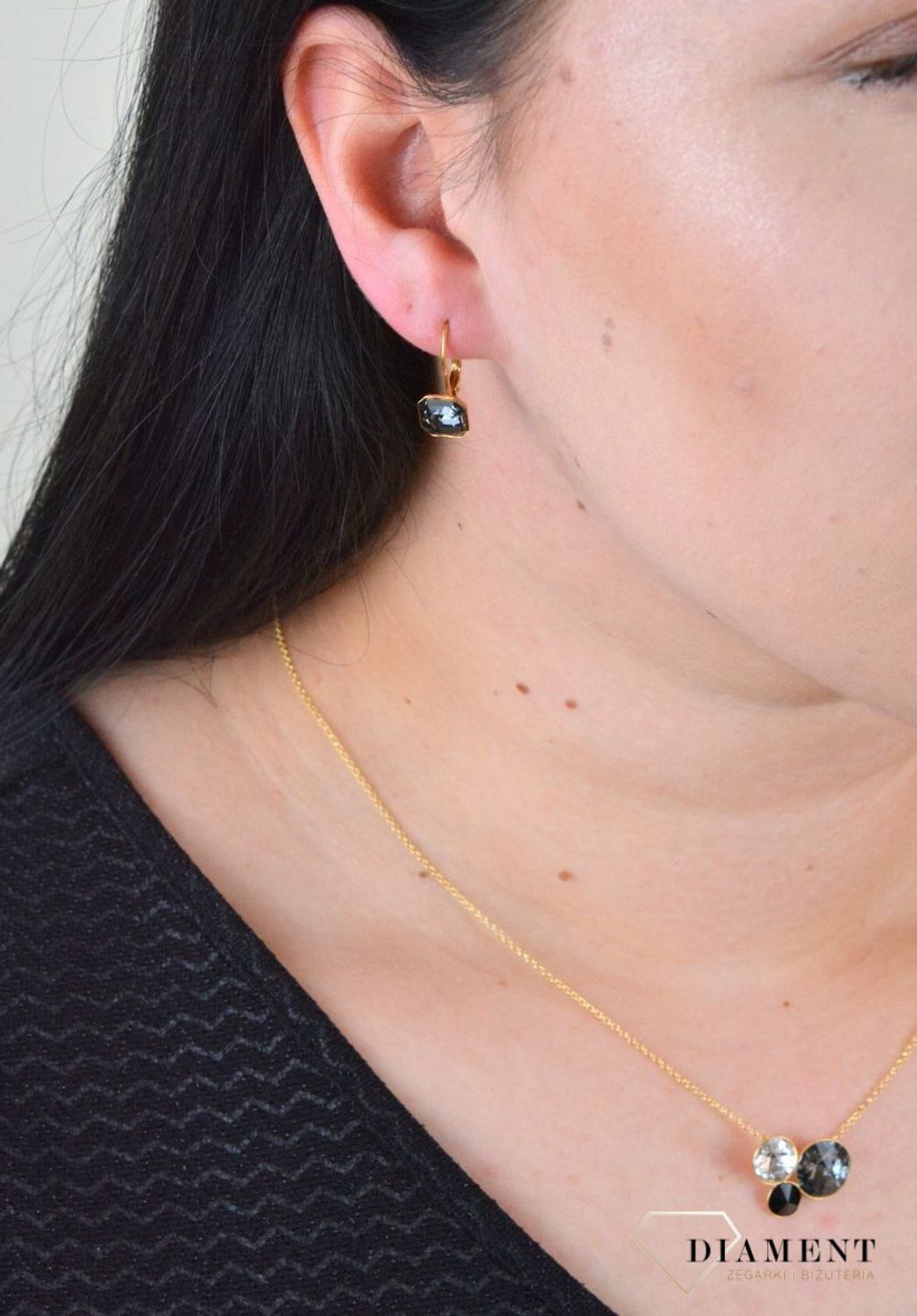 Kolczyki srebro pozłacane Spark z Kryształkami Swarovski KAG44808SN.jpg