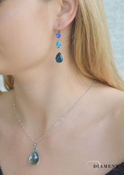 Kolczyki srebrne wiszące Swarovski Sweet Tears Sapphire, Aquamarine i Montana KAT43202SAM1 (3).JPG