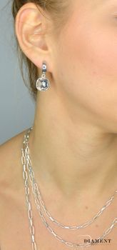 Kolczyki Srebrne wiszące Swarovski białe KC15C. Kolczyki Swarovski. Kolczyki wykonane ze srebra próby 925 (4).JPG