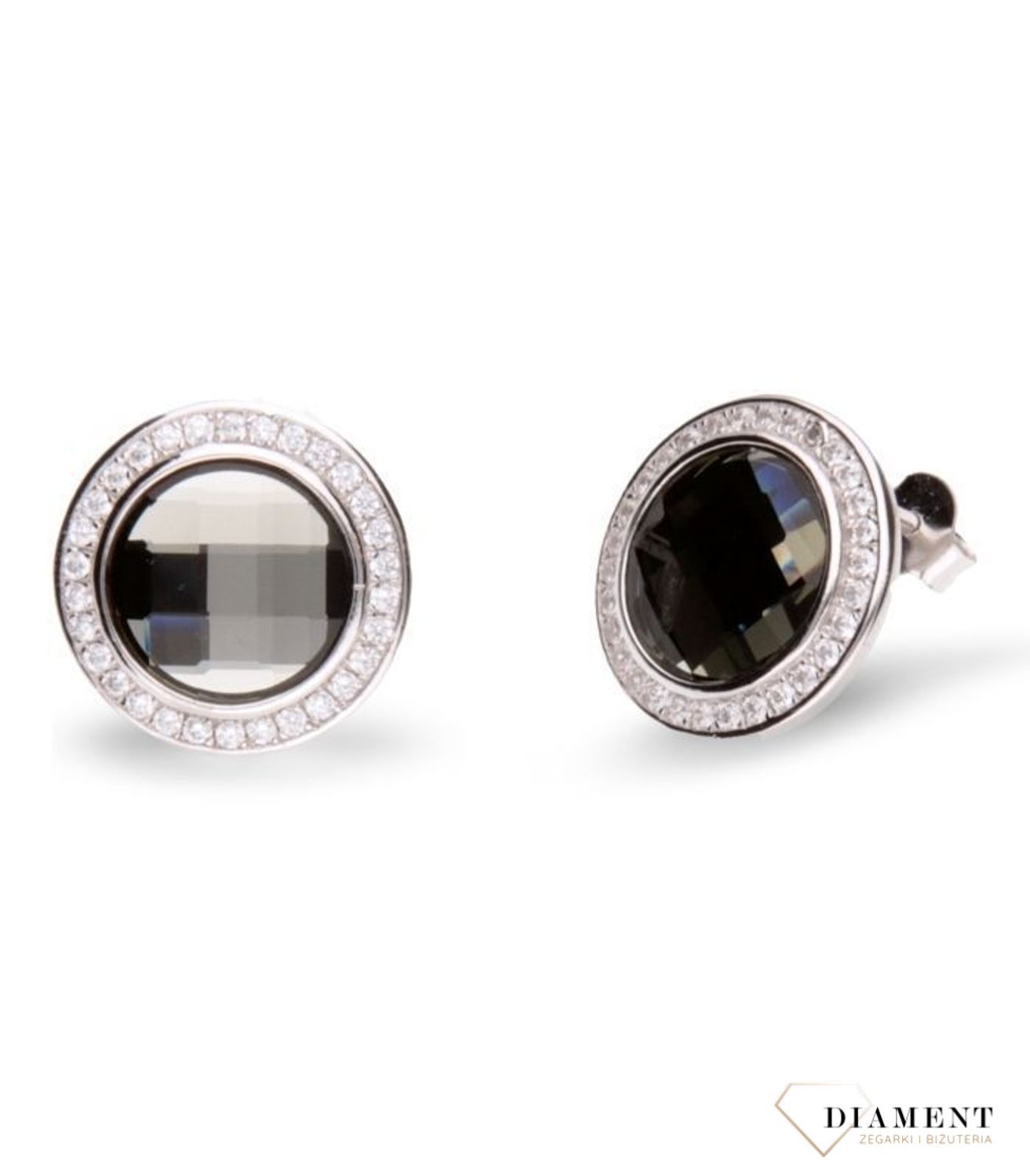 Kolczyki Cheesboard Circle Studs Black Diamond.jpg