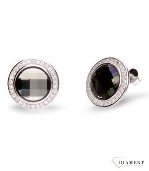Kolczyki Cheesboard Circle Studs Black Diamond.jpg