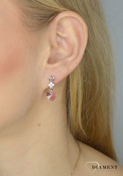 Srebrne kolczyki wiszące Spark Swarovski kryształki Blush Rose KC622810BLR. Piękne wiszące kolczyki Spark Swarovski  (1).JPG