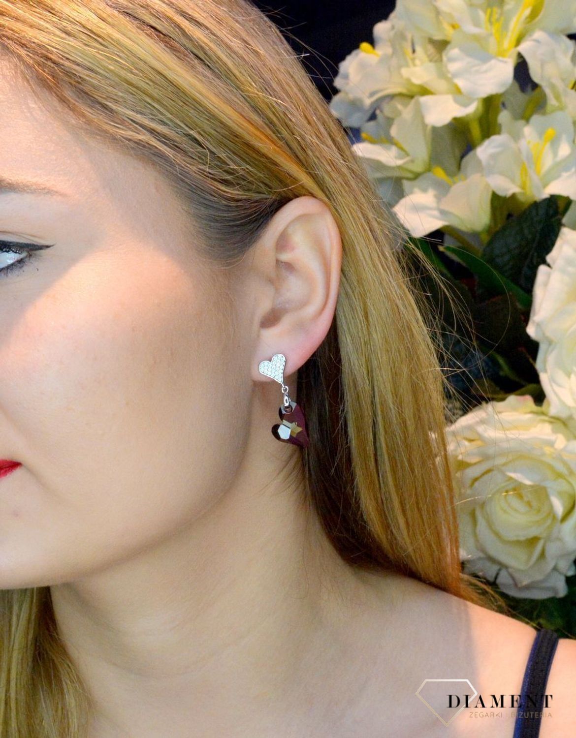 Kolczyki srebrne serca z Kryształkami Swarovski Corazon KC626117LSH. Kolczyki damskie na prezent. Kolczyki serduszka. Kolczyki na walentynki. Kolczyki dla ukochanej. Błyszcząca biżuteria spark. Różowe serca kolczyki.jpg