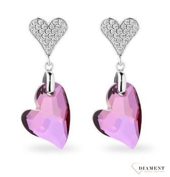 Kolczyki srebrne serca z Kryształkami Swarovski Corazon KC626117LSH. Kolczyki damskie na prezent. Kolczyki serduszka. Kolczyki na walentynki. Kolczyki dla ukochanej. Błyszcząca biżuteria spark. Różowe serca kolczyki.jpg