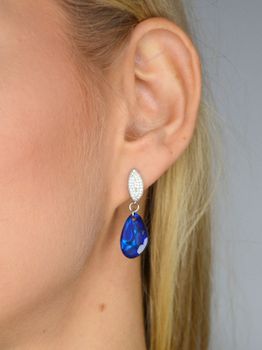 Kolczyki Srebrne Spark Swarovski Radiolarian Bermuda Blue KC673018BBto srebrne kolczyki z kryształami Swarovskiego o niebieskim kolorze ✓Srebrne Kolczyki Damskie w Sklepie.JPG