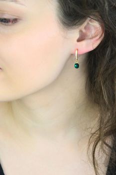 Kolczyki pozłacane srebro 925 – kryształy Swarovskiego Emerald 2,3 cm (3).jpg