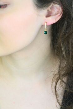 Kolczyki pozłacane srebro 925 – kryształy Swarovskiego Emerald 2,3 cm (4).jpg