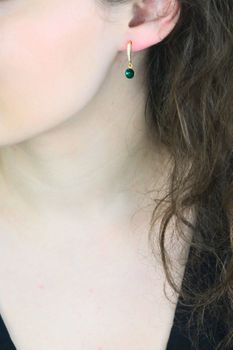 Kolczyki pozłacane srebro 925 – kryształy Swarovskiego Emerald 2,3 cm (5).jpg