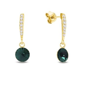 Kolczyki pozłacane z kryształami Swarovskiego Emerald  Srebro 925.jpg