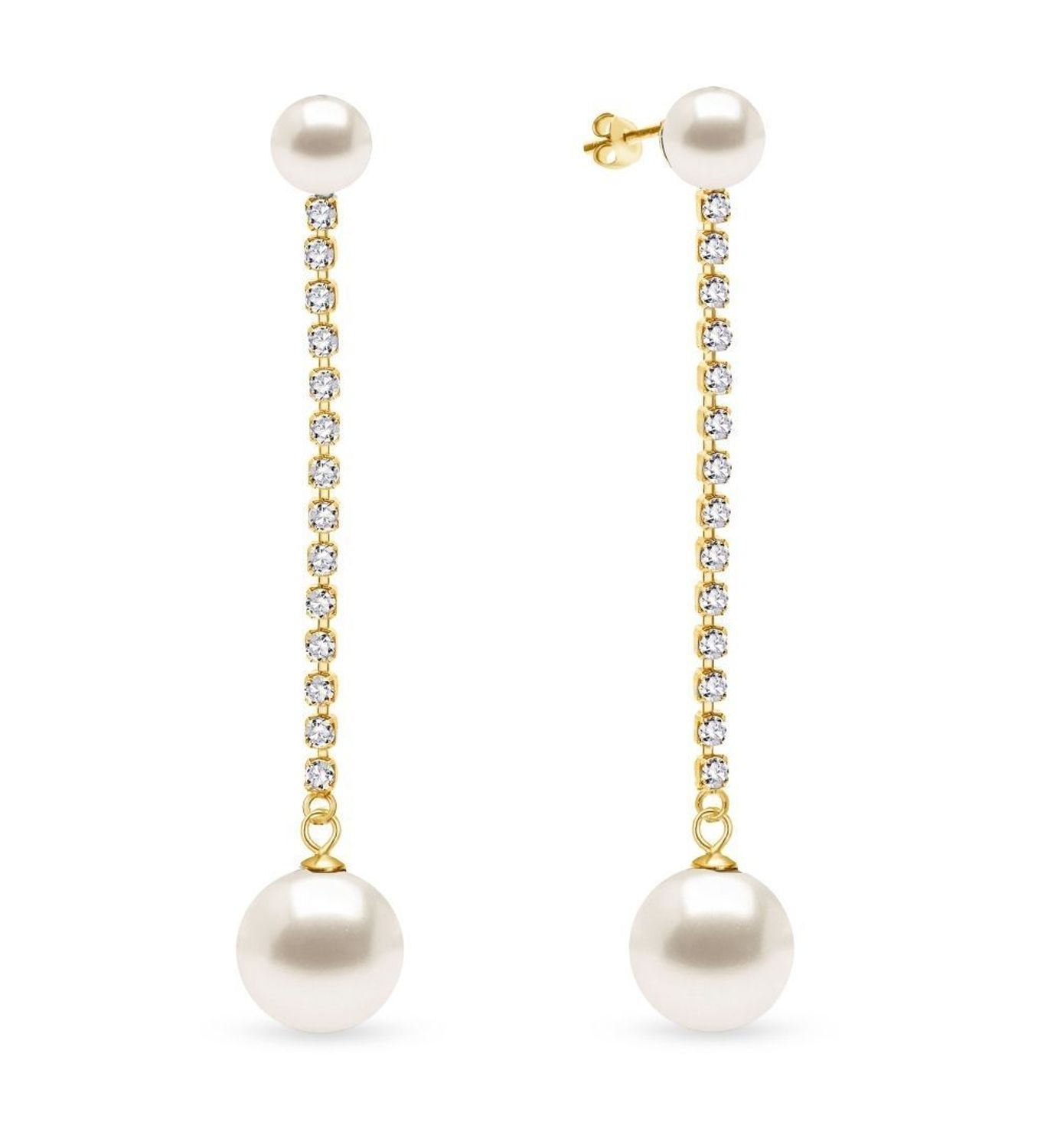 KCCG581812CR Kolczyki srebrne Swarovski perełki. Kolczyki wykonane ze srebra próby 925 pokryte złotem, oraz ekskluzywnych kryształów Swarovski® crystals z perełkami..jpg