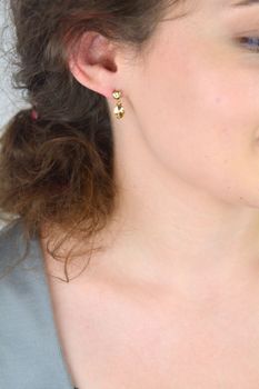 Kolczyki Srebrne Pozłacane Spark Swarovski Ovalan Gold Golden Shadow KCG41228GS (1).JPG