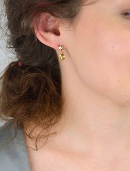 Kolczyki Srebrne Pozłacane Spark Swarovski Ovalan Gold Golden Shadow KCG41228GS (2).JPG