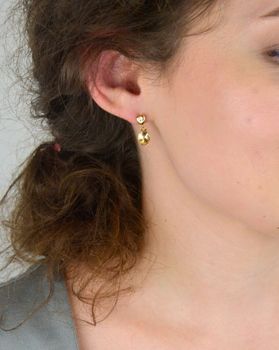Kolczyki Srebrne Pozłacane Spark Swarovski Ovalan Gold Golden Shadow KCG41228GS (4).JPG
