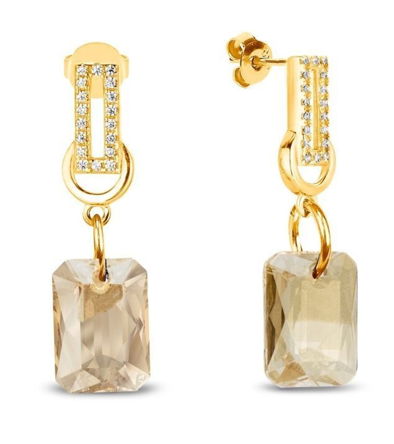 Kolczyki Pozłacane Spark Swarovski Golden Shadow KCG643511GS.jpg