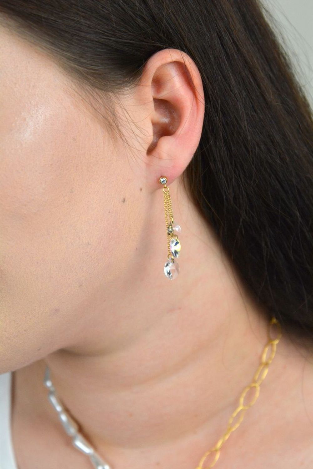 Srebrne kolczyki wiszące łańcuszki Spark Swarovski KCGROLO61283CAB.jpg