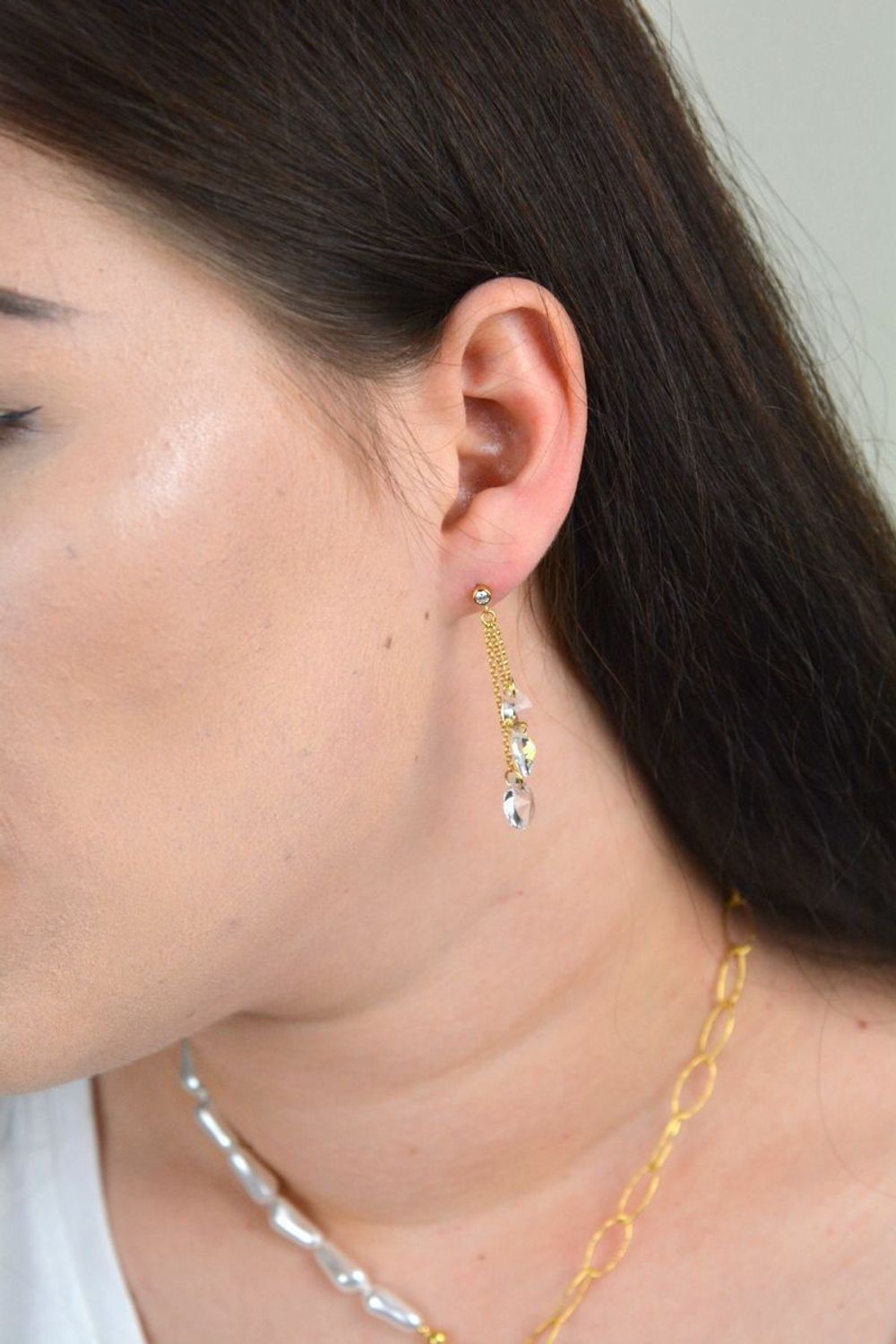 Srebrne kolczyki wiszące łańcuszki Spark Swarovski KCGROLO61283CAB.jpg