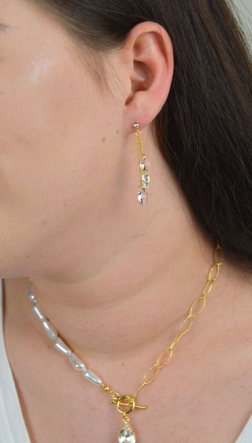 Srebrne kolczyki wiszące łańcuszki Spark Swarovski KCGROLO61283CAB.jpg