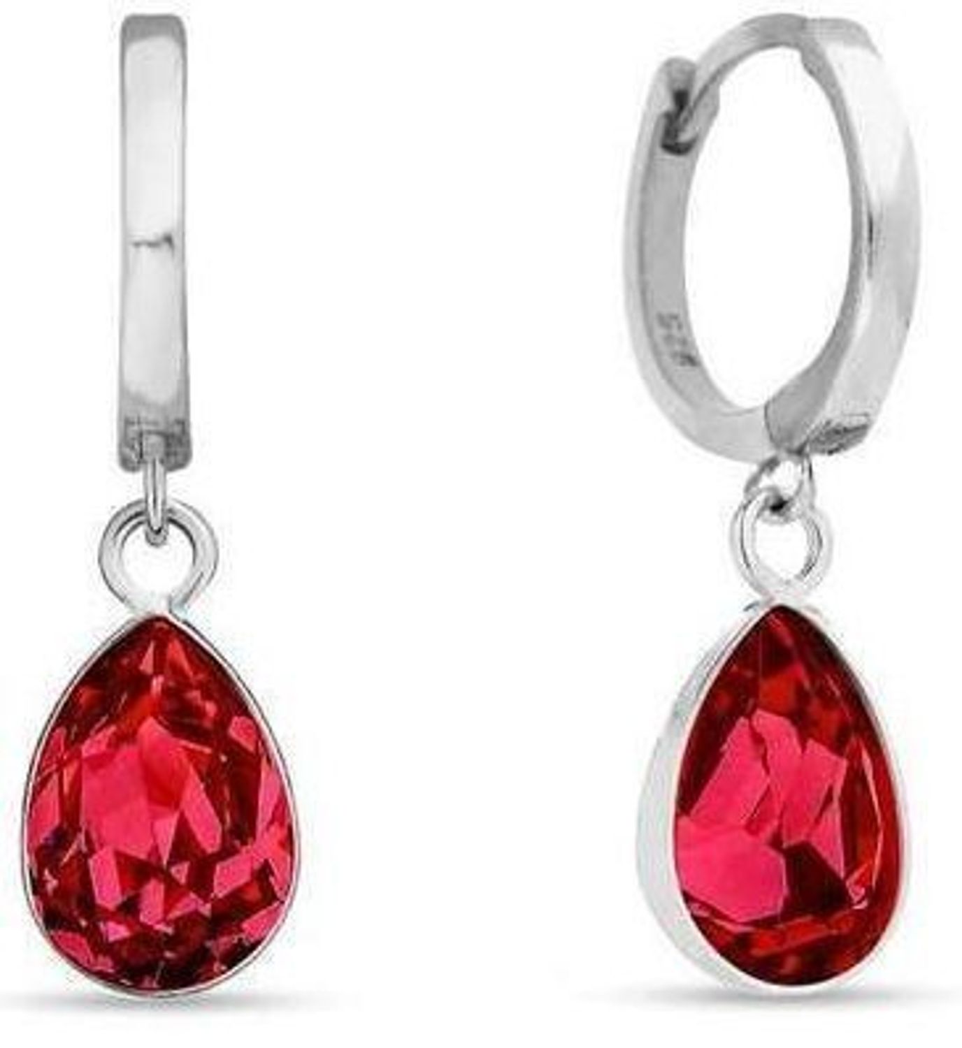 Kolczyki damskie srebrne próba 925 z platyną i austriackimi kryształami Scarlet, długość 2,5 cm, zapięcie na zatrzask. Elegancka i trwała biżuteria.1.jpg