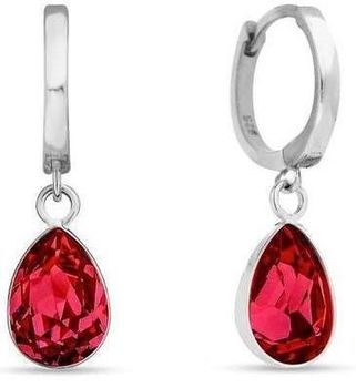 Kolczyki damskie srebrne próba 925 z platyną i austriackimi kryształami Scarlet, długość 2,5 cm, zapięcie na zatrzask. Elegancka i trwała biżuteria.1.jpg