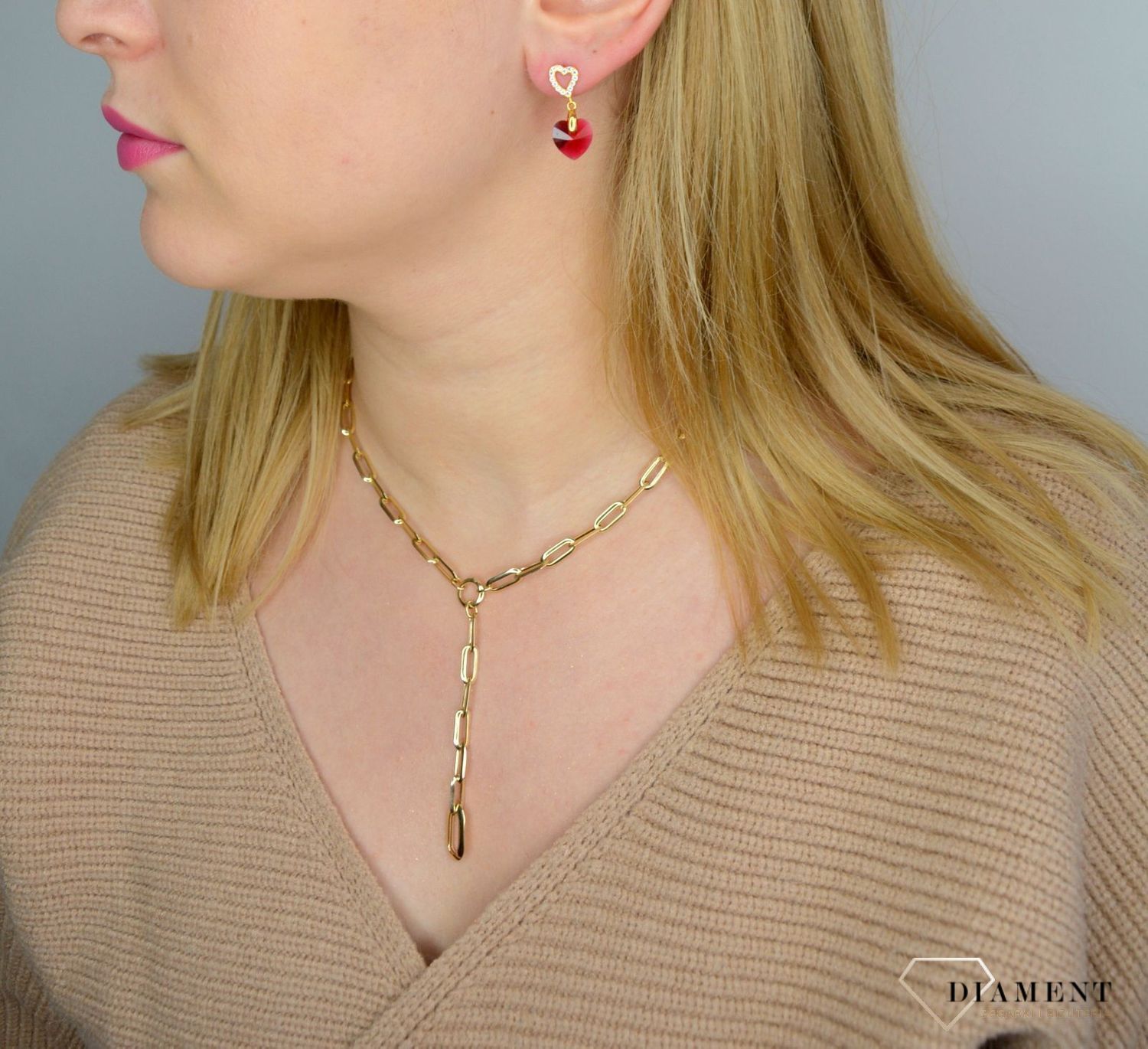 Kolczyki srebrne Swarovski czerwone serca KCSG622810SCb.jpg