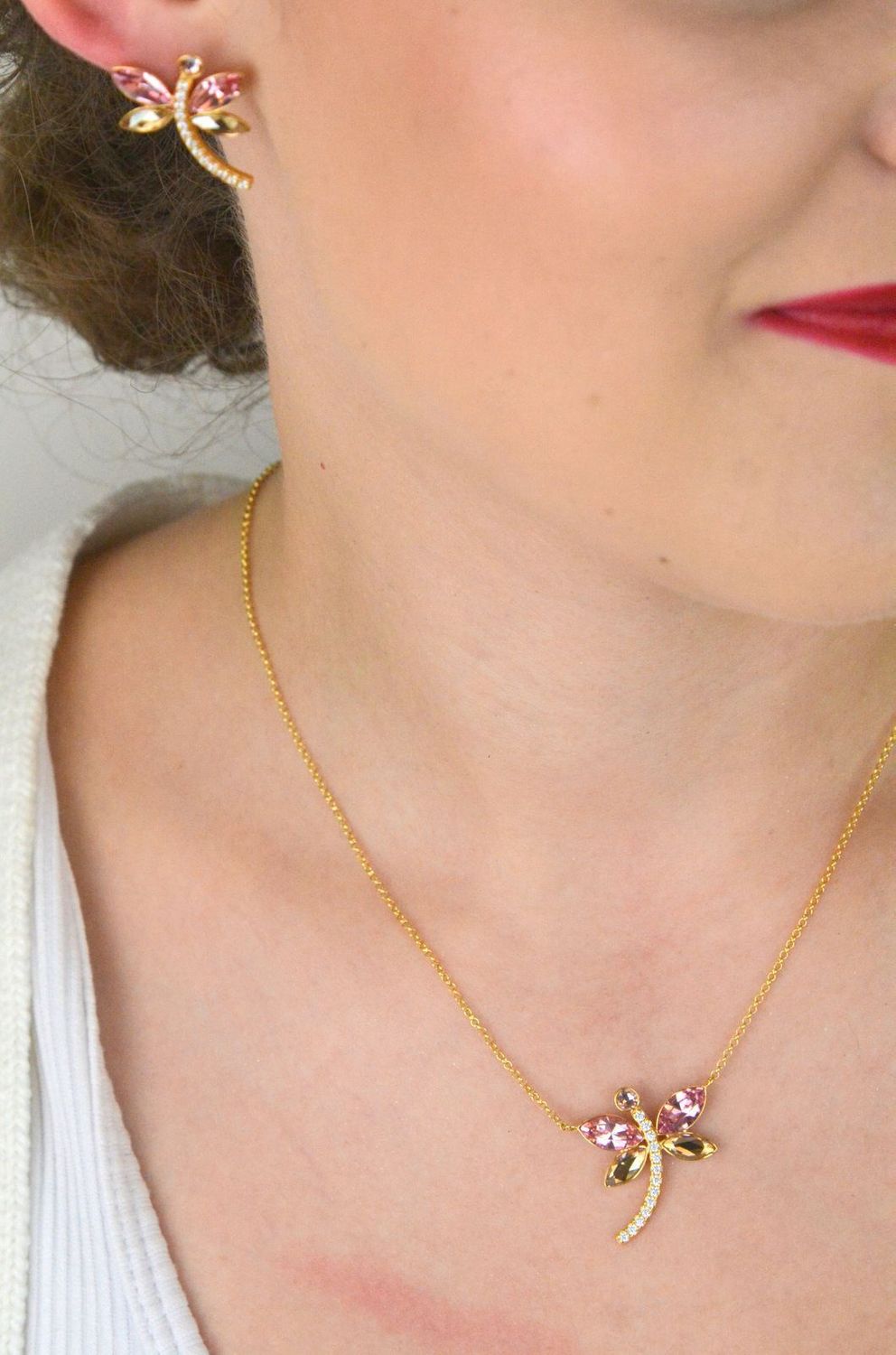 Kolczyki srebrne KDCG4228LRGS Ważki z różowymi kryształami Swarovskiego i cyrkoniami.jpg