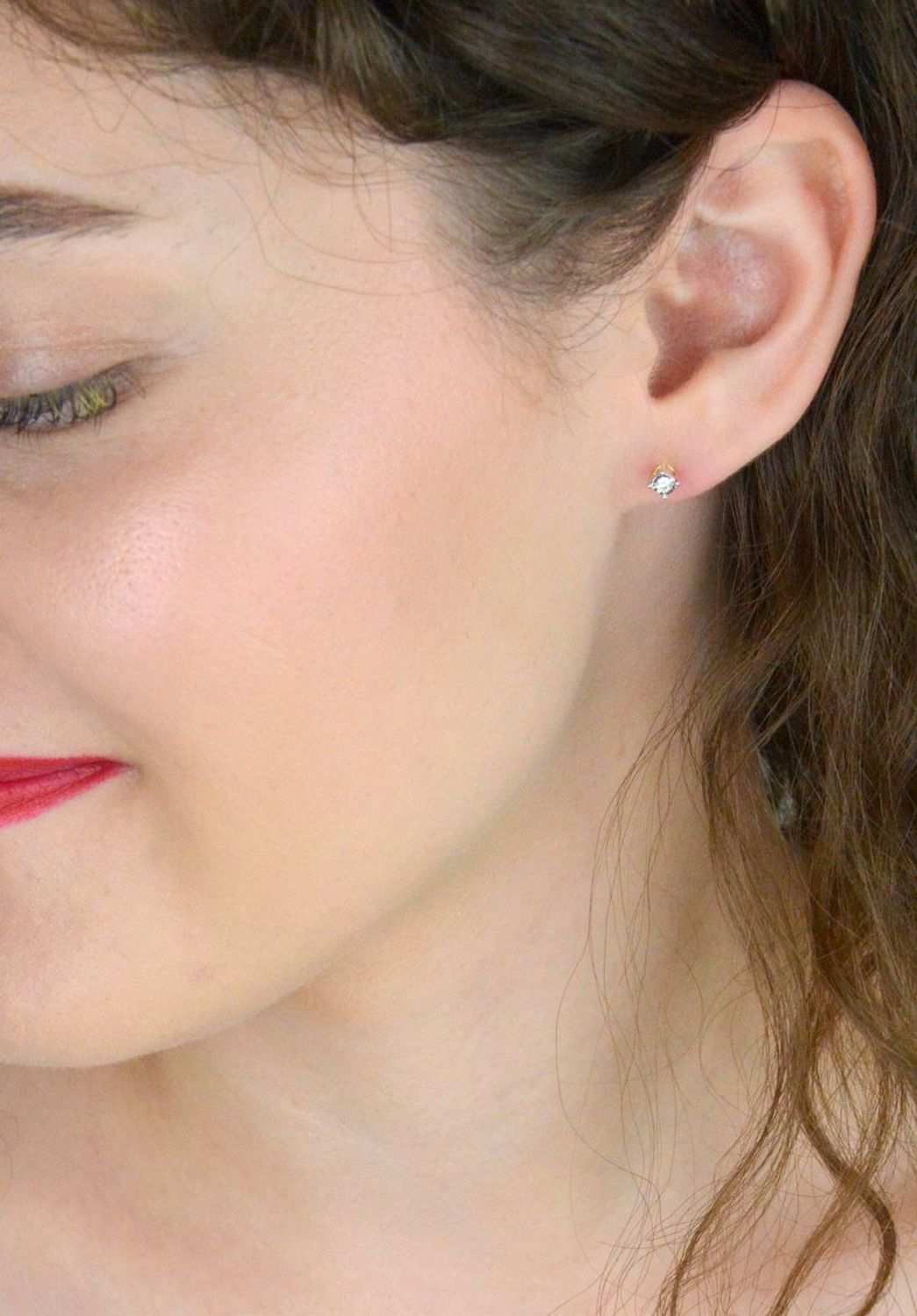 Złote kolczyki z diamentami 0,18ct HSI – KE19940Y, próba 585, sztyft.jpg