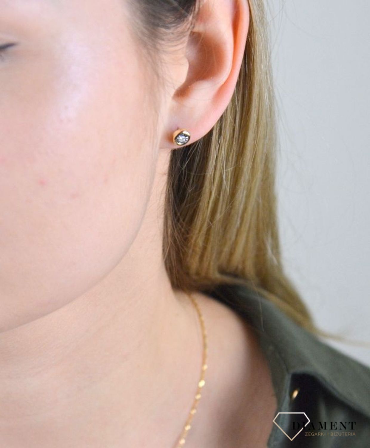 Kolczyki z Diamentami  Złote guziczki  585 DIAMENT KE465205Y.jpg