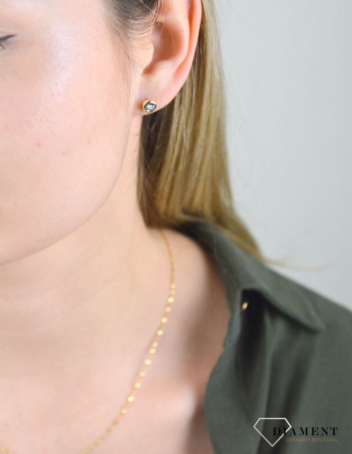 Kolczyki z Diamentami  Złote guziczki  585 DIAMENT KE465205Y.jpg
