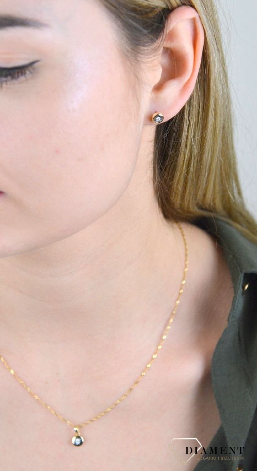 Kolczyki z Diamentami  Złote guziczki  585 DIAMENT KE465205Y.jpg