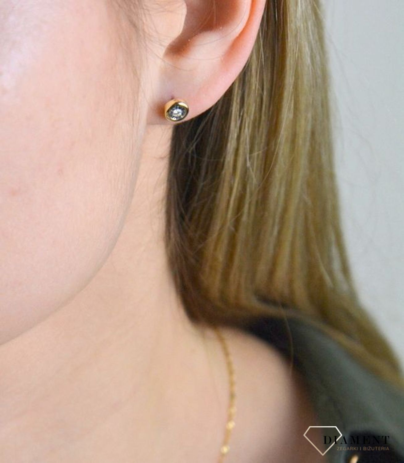 Kolczyki z Diamentami  Złote guziczki  585 DIAMENT KE465205Y.jpg