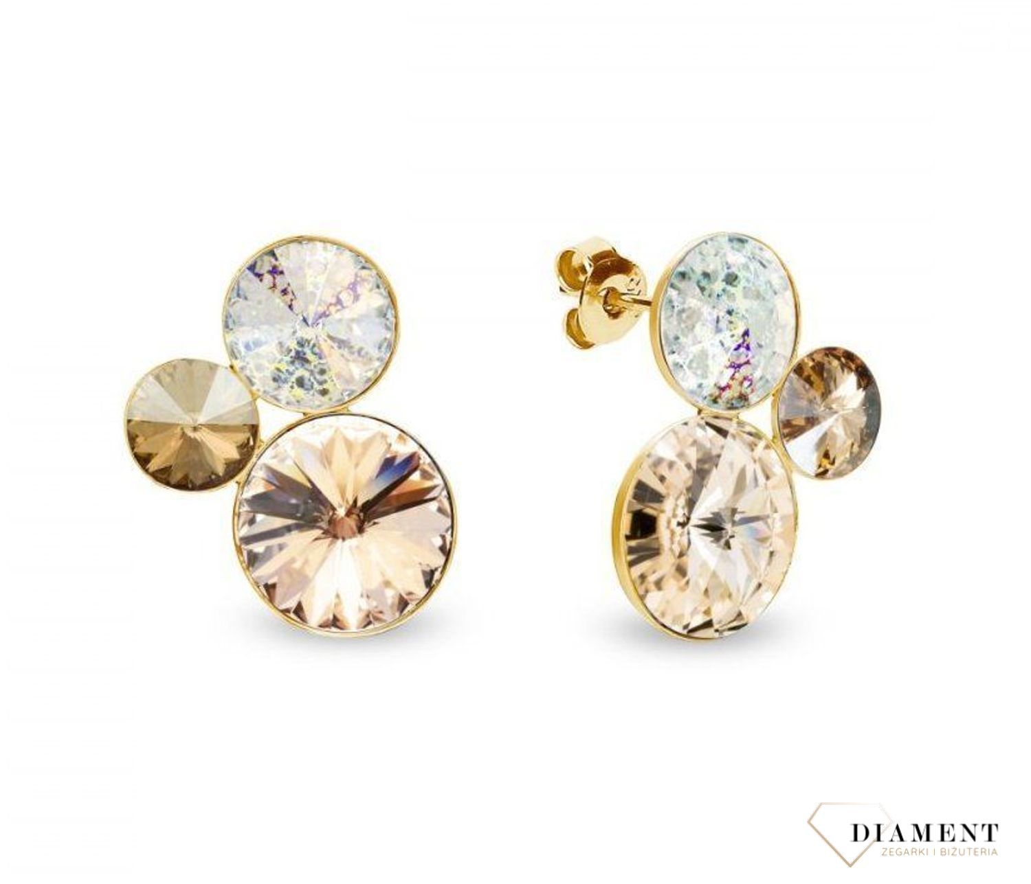 Kolczyki Spark z kryształami Swarovski w kolorze Silk, White Patina KG11223SLWP.jpg