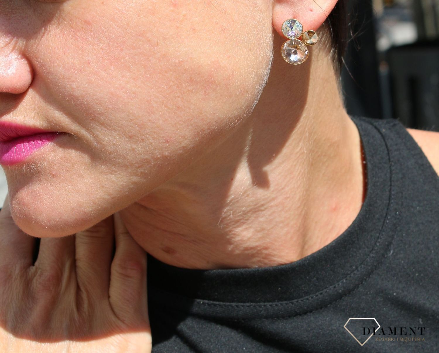 Kolczyki Spark z kryształami Swarovski w kolorze Silk, White Patina KG11223SLWP.jpg