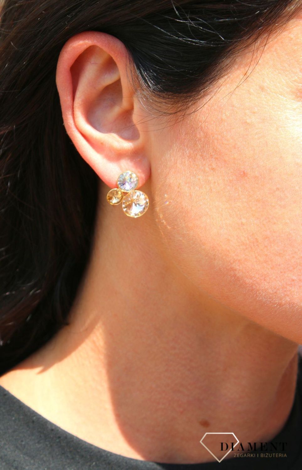 Kolczyki Spark z kryształami Swarovski w kolorze Silk, White Patina KG11223SLWP.jpg