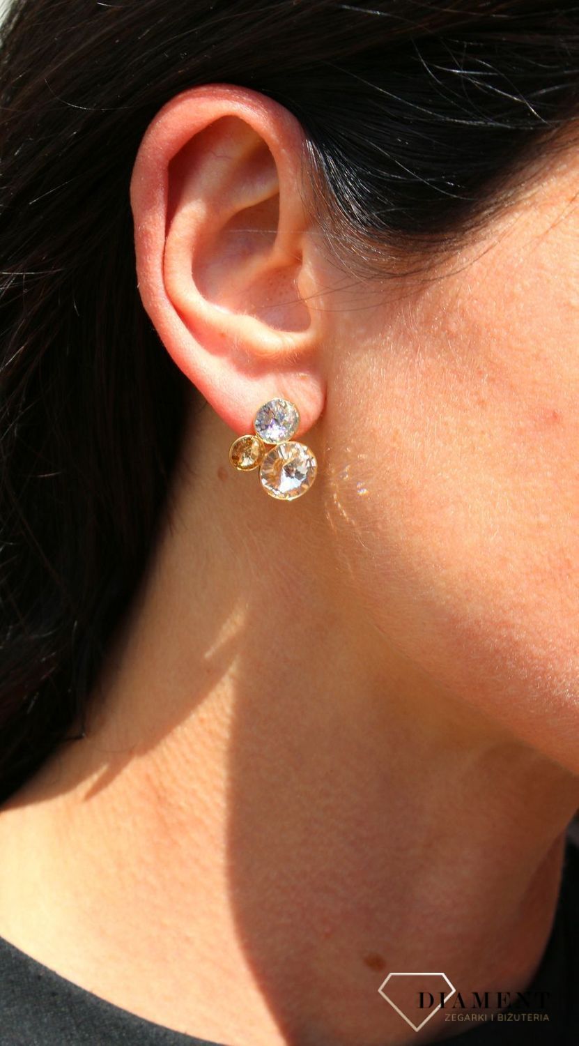 Kolczyki Spark z kryształami Swarovski w kolorze Silk, White Patina KG11223SLWP.jpg