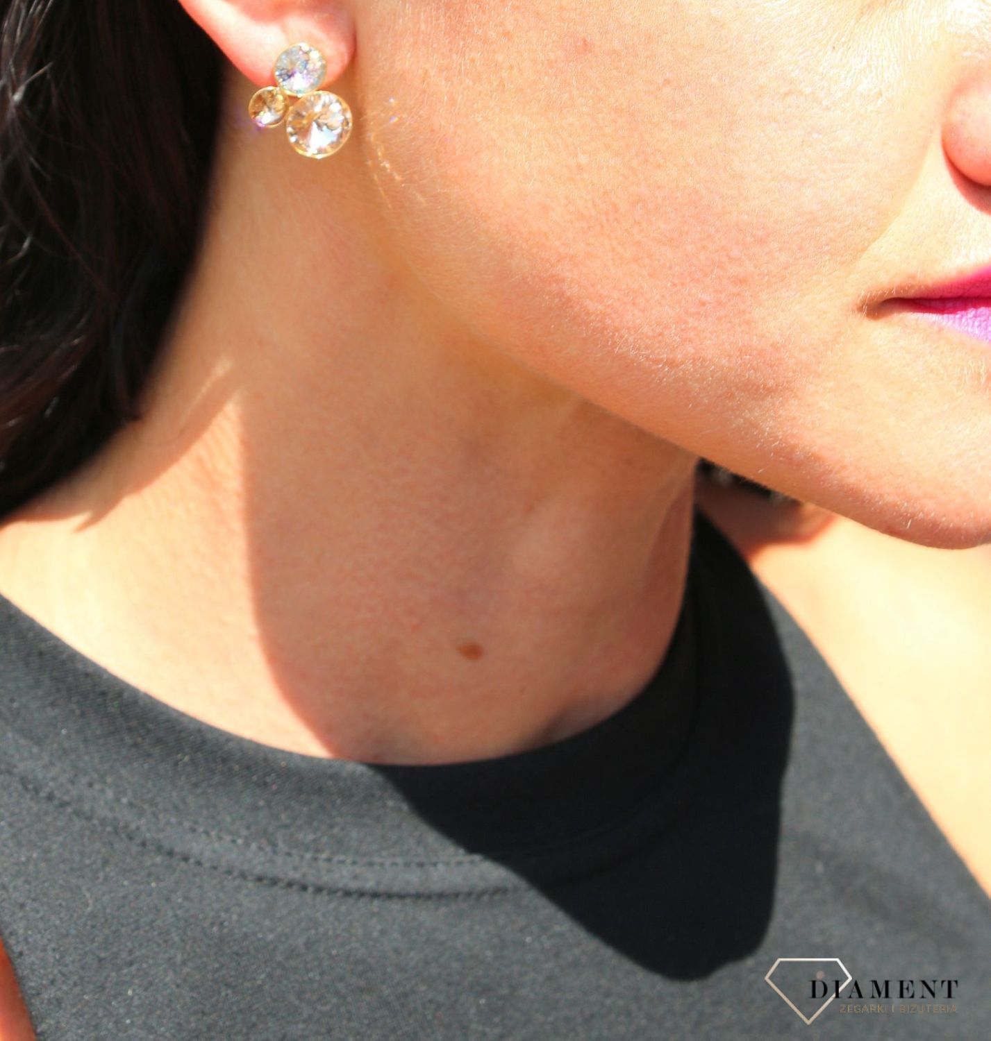 Kolczyki Spark z kryształami Swarovski w kolorze Silk, White Patina KG11223SLWP.jpg