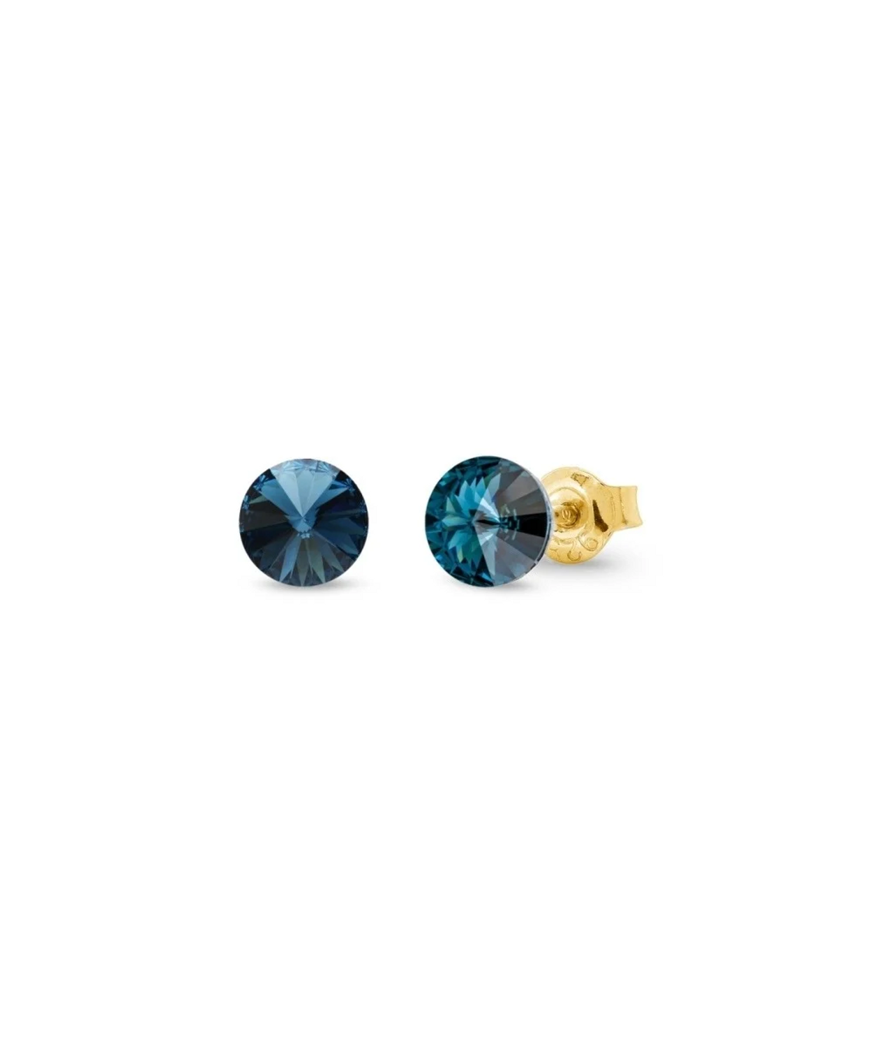Pozłacane srebrne kolczyki z granatowym kryształem Swarovski®.png