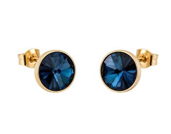 Pozłacane srebrne kolczyki z granatowym kryształem Swarovski® (1).jpg