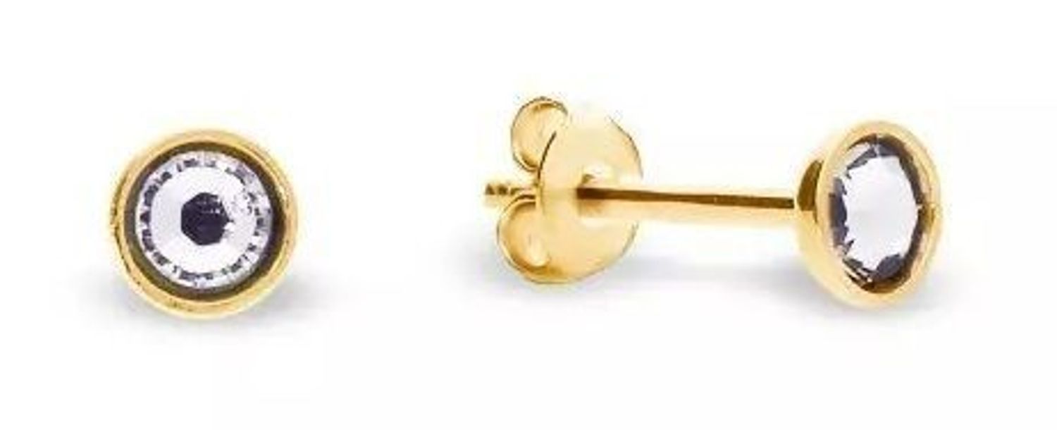 Kolczyki srebrne Spark Pinpoint Crystal Gold KG2038SS10C. Kolczyki srebrne wkrętki. Kolczyki srebrne pozłacane Spark. Kolczyki z kryształkiem Swarovskiego. Kolczyki wkrętki srebrne na prezent..jpg