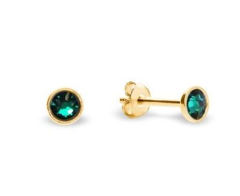 Kolczyki srebrne Spark Pinpoint Emerald Gold KG2038SS1EM.jpg