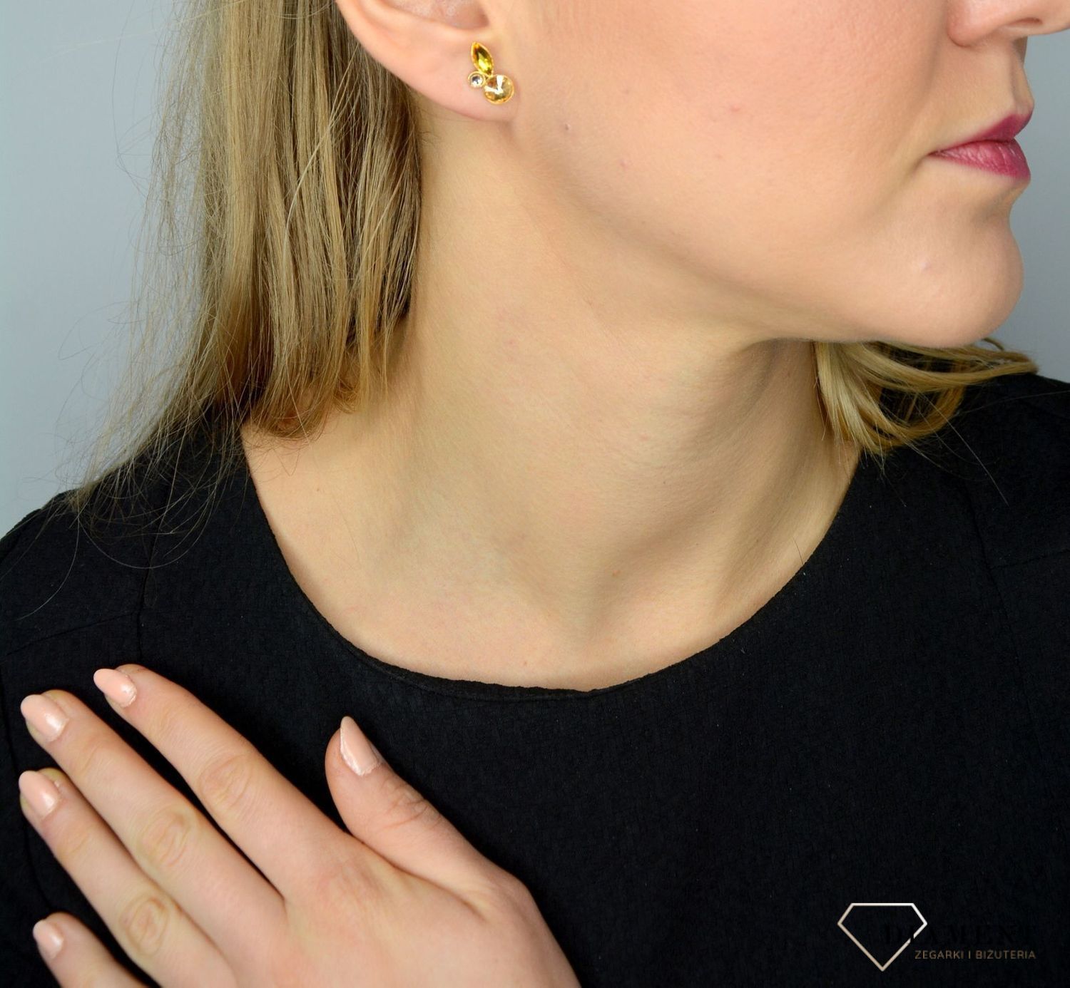 Kolczyki Srebrne Swarovski 'Pokryte liśćmi gałązki' KG2201MIX1SGS.jpg