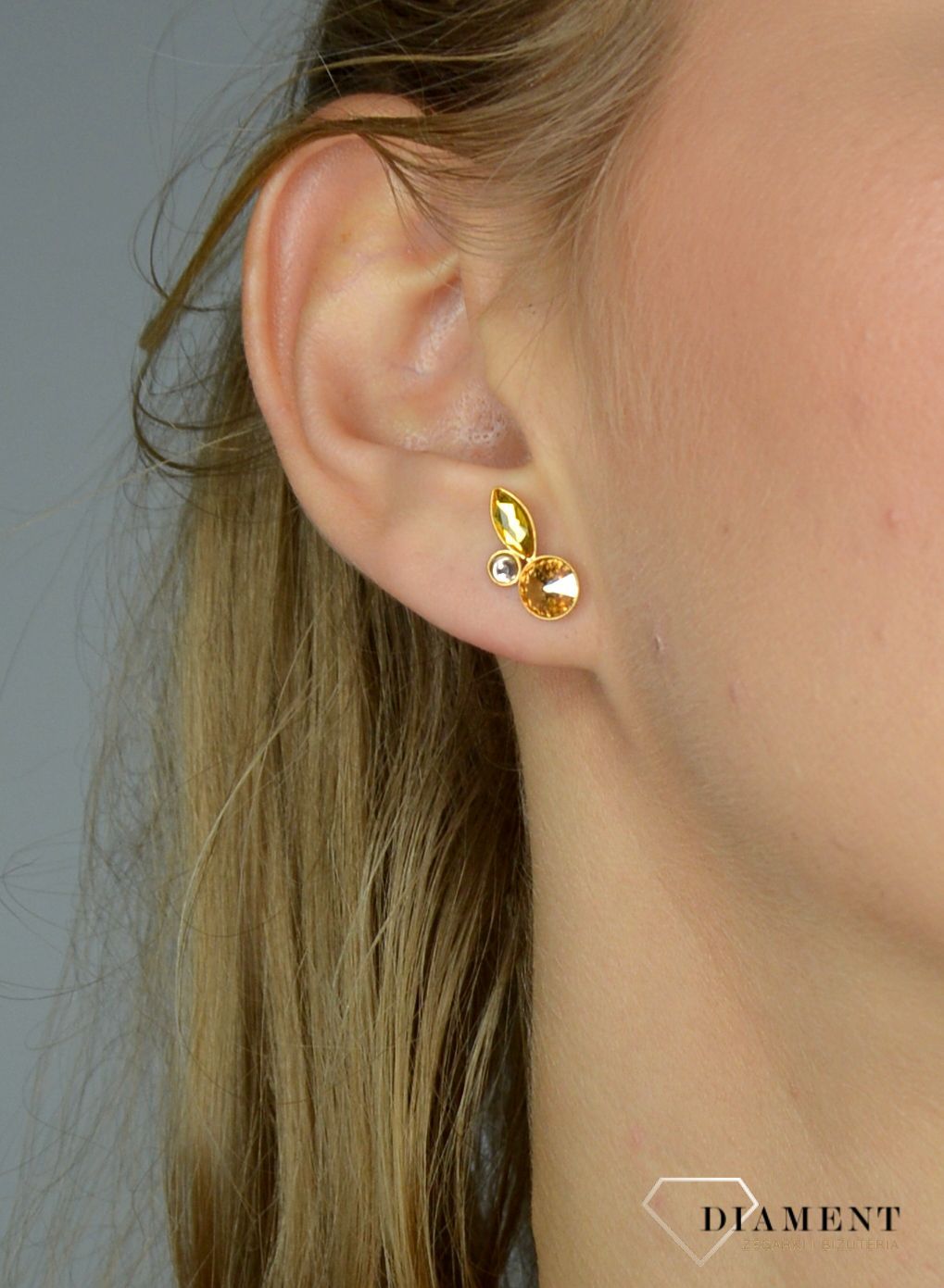 Kolczyki Srebrne Swarovski 'Pokryte liśćmi gałązki' KG2201MIX1SGS.jpg