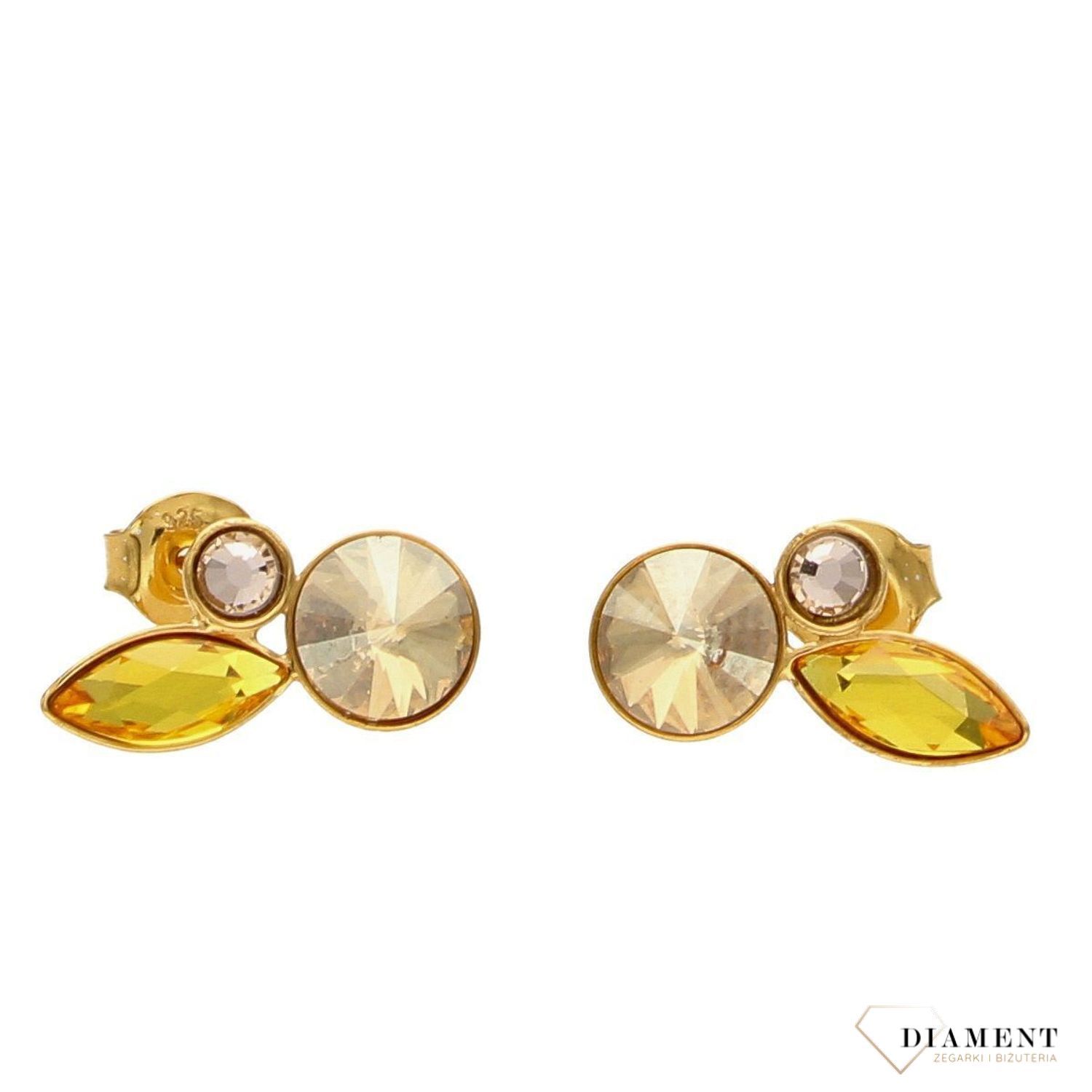 Kolczyki Srebrne Swarovski 'Pokryte liśćmi gałązki' KG2201MIX1SGS.jpg