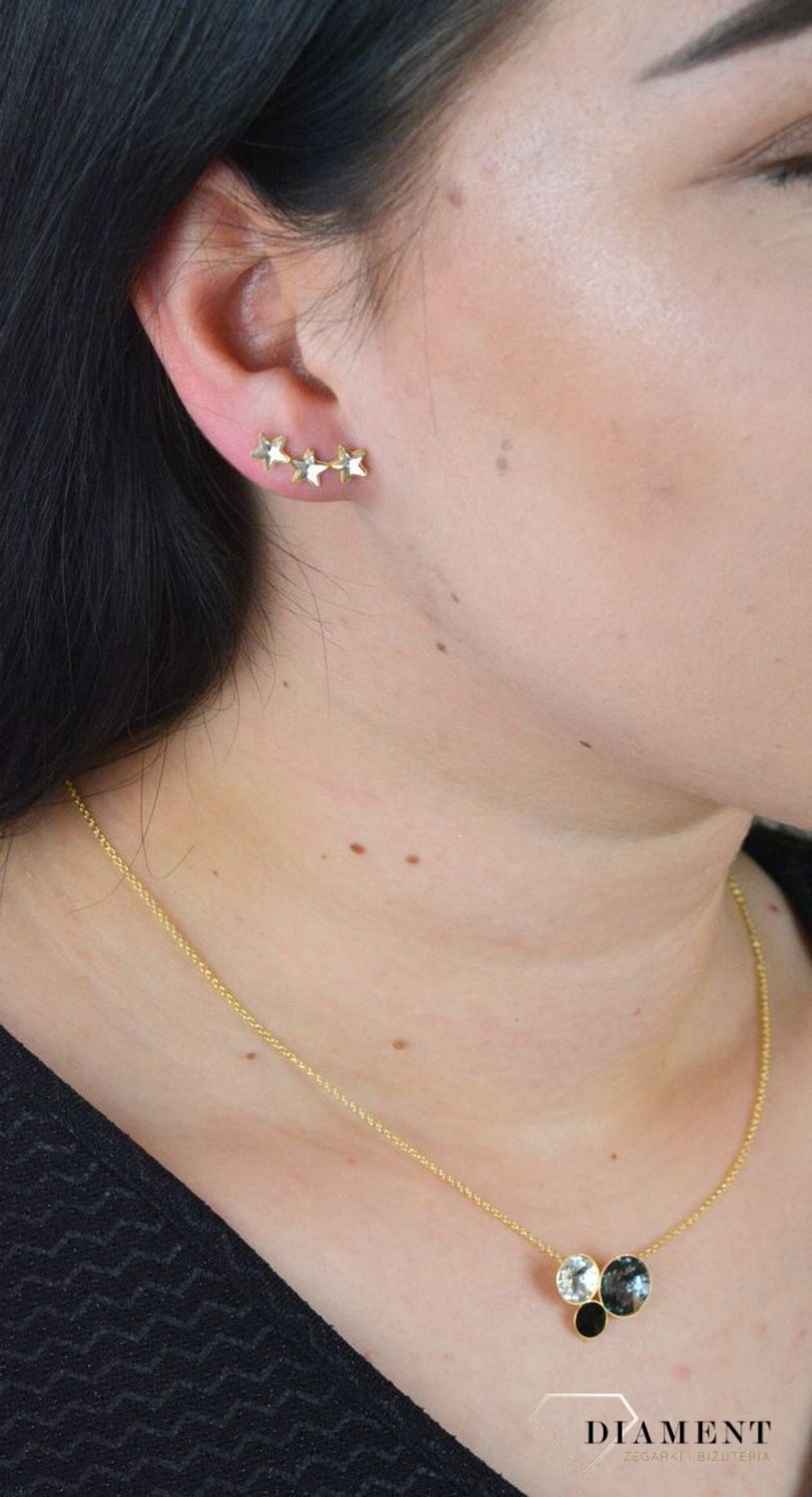 Kolczyki Spark z kryształkami Swarovski nausznice ' Połyskujące gwiazdki' KG281653C.jpg