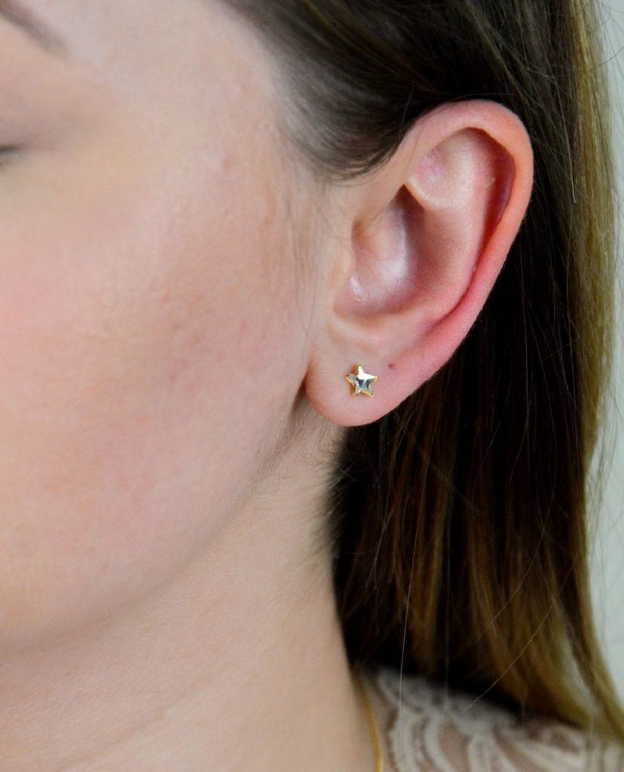 Srebrne kolczyki  Pozłacane kryształowe gwiazdki  Swarovski Crystals 925 KG28165C.jpg