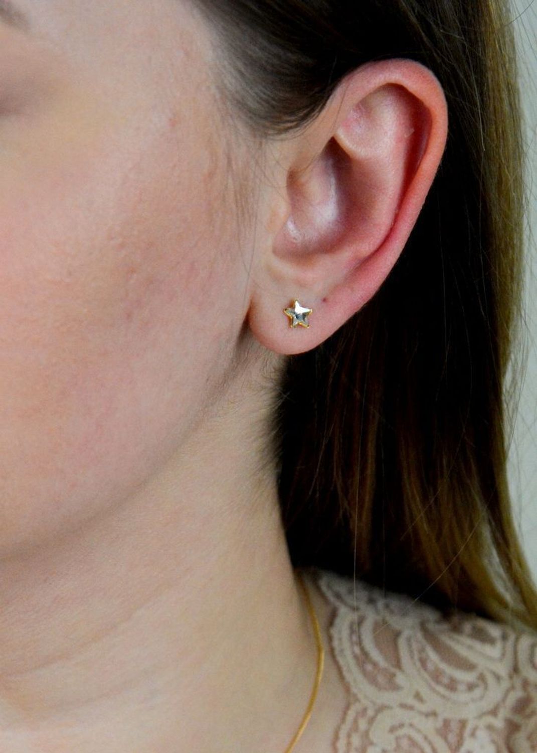 Srebrne kolczyki  Pozłacane kryształowe gwiazdki  Swarovski Crystals 925 KG28165C.jpg