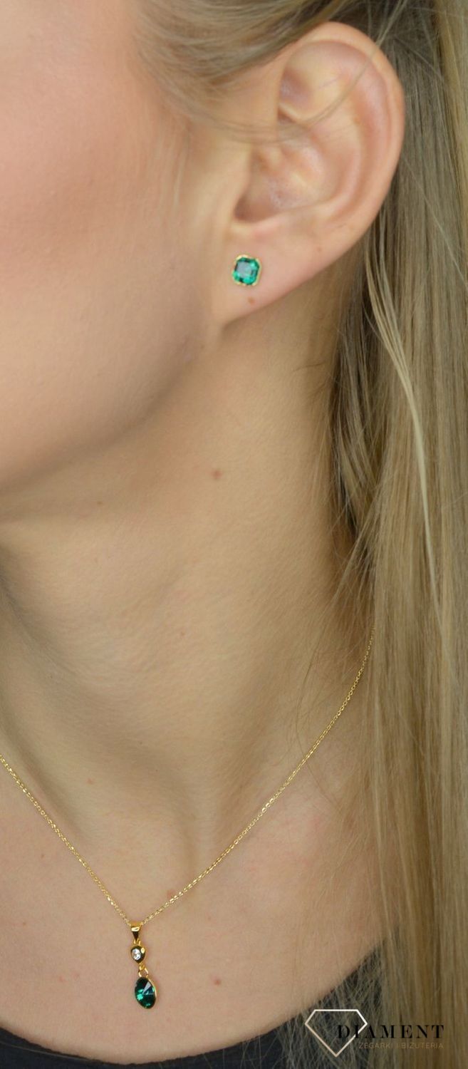 Kolczyki srebrne Swarovski zielone KG44806EM.jpg